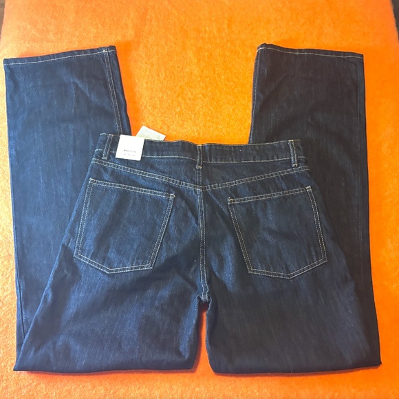 Zara dark wash mid-rise wide leg full length jeans NWT - Picture 9 of 10